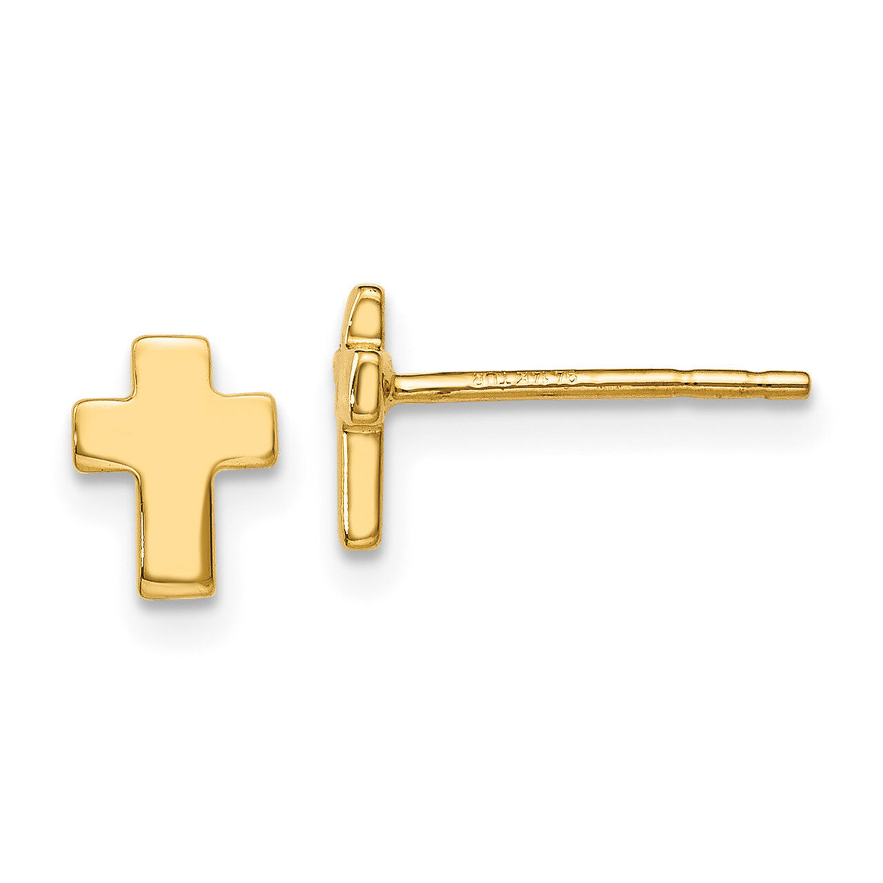 Leslie&#39;s Cross Post Earrings 14k Gold Polished HB-LE1103, MPN: LE1103, 191101552090