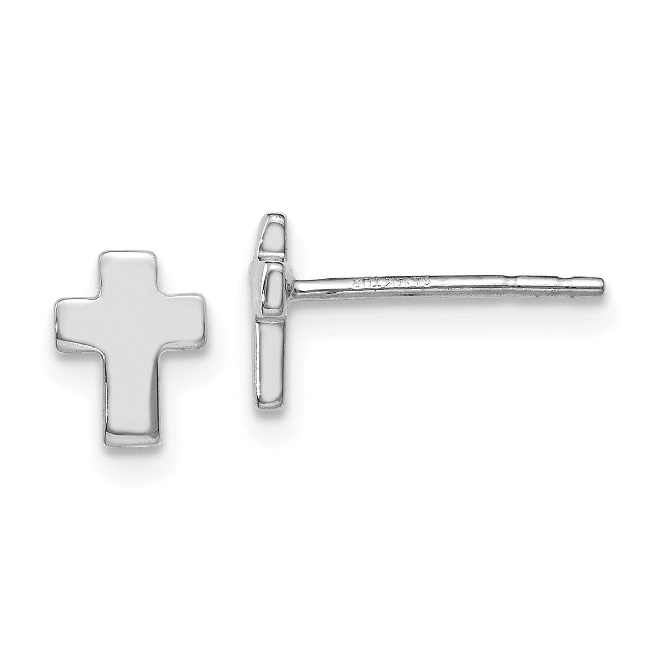 Leslie&#39;s Cross Post Earrings 14k White Gold Polished HB-LE1108, MPN: LE1108, 191101472862