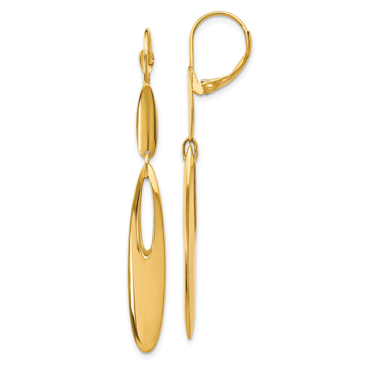 Leslie&#39;s Leverback Dangle Earrings 14k Gold Polished HB-LE1176, MPN: LE1176, 191101794353