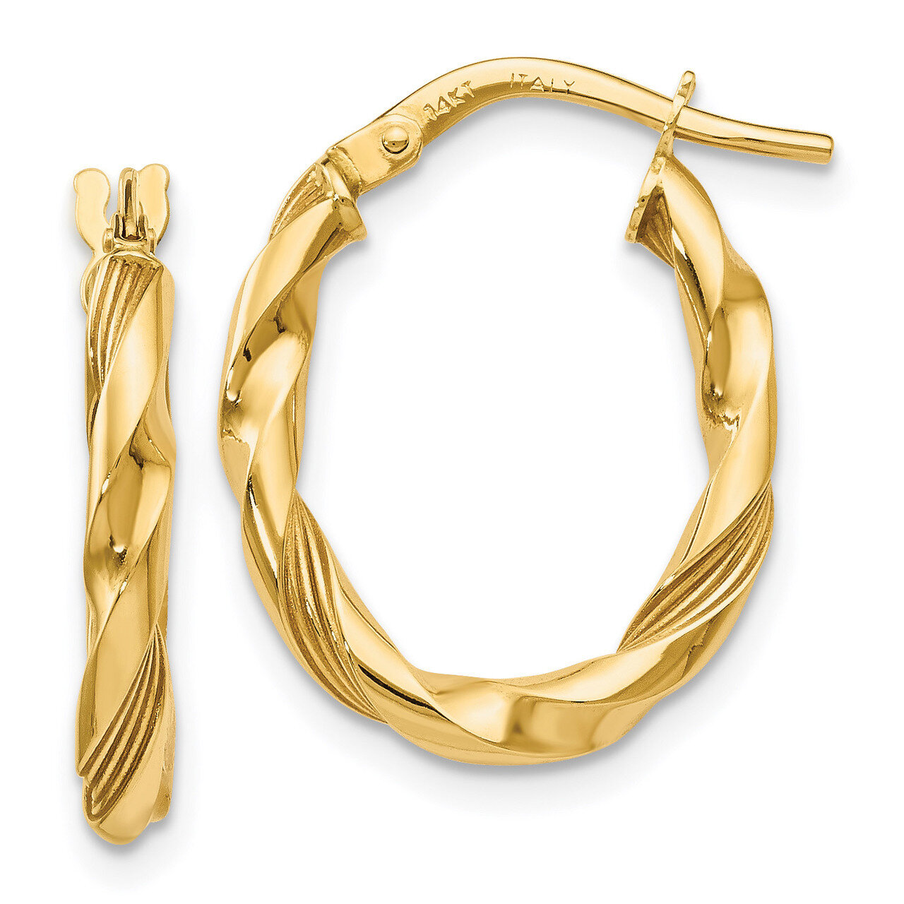 Leslie&#39;s Textured Hoop Earrings 14k Gold Polished HB-LE1213, MPN: LE1213, 191101758546