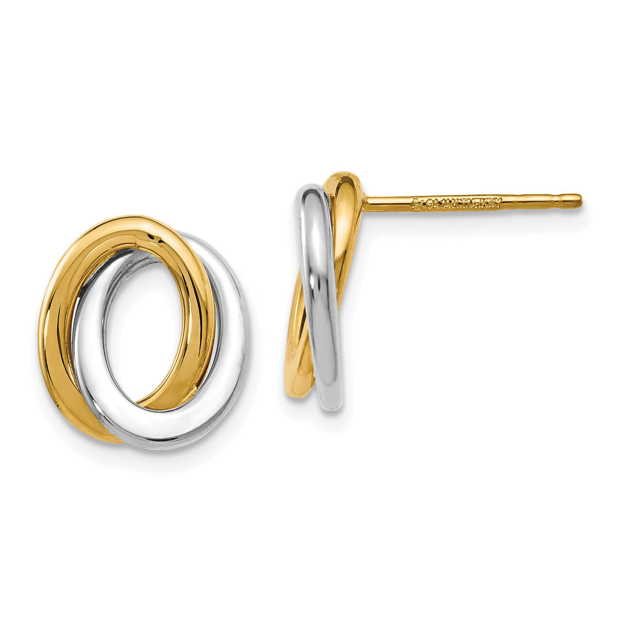 Love Knot Earrings 14k Two-tone Gold Polished HB-LE1310
