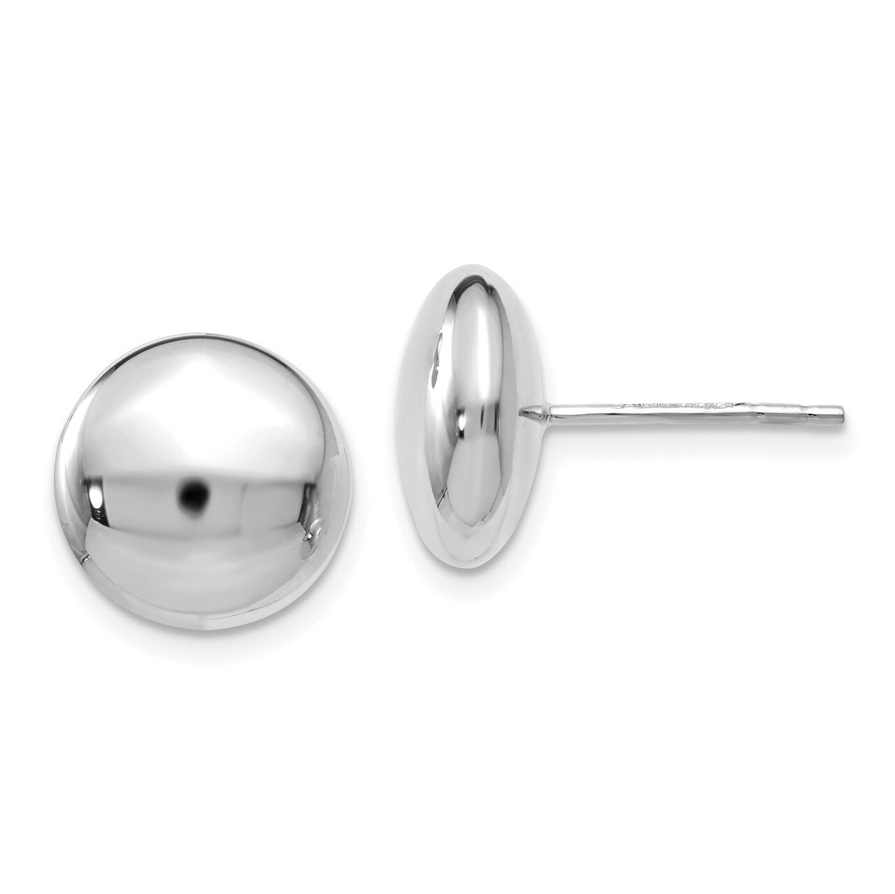 Leslie&#39;s Button Post Earrings 14k White Gold Polished HB-LE1315, MPN: LE1315, 191101758409