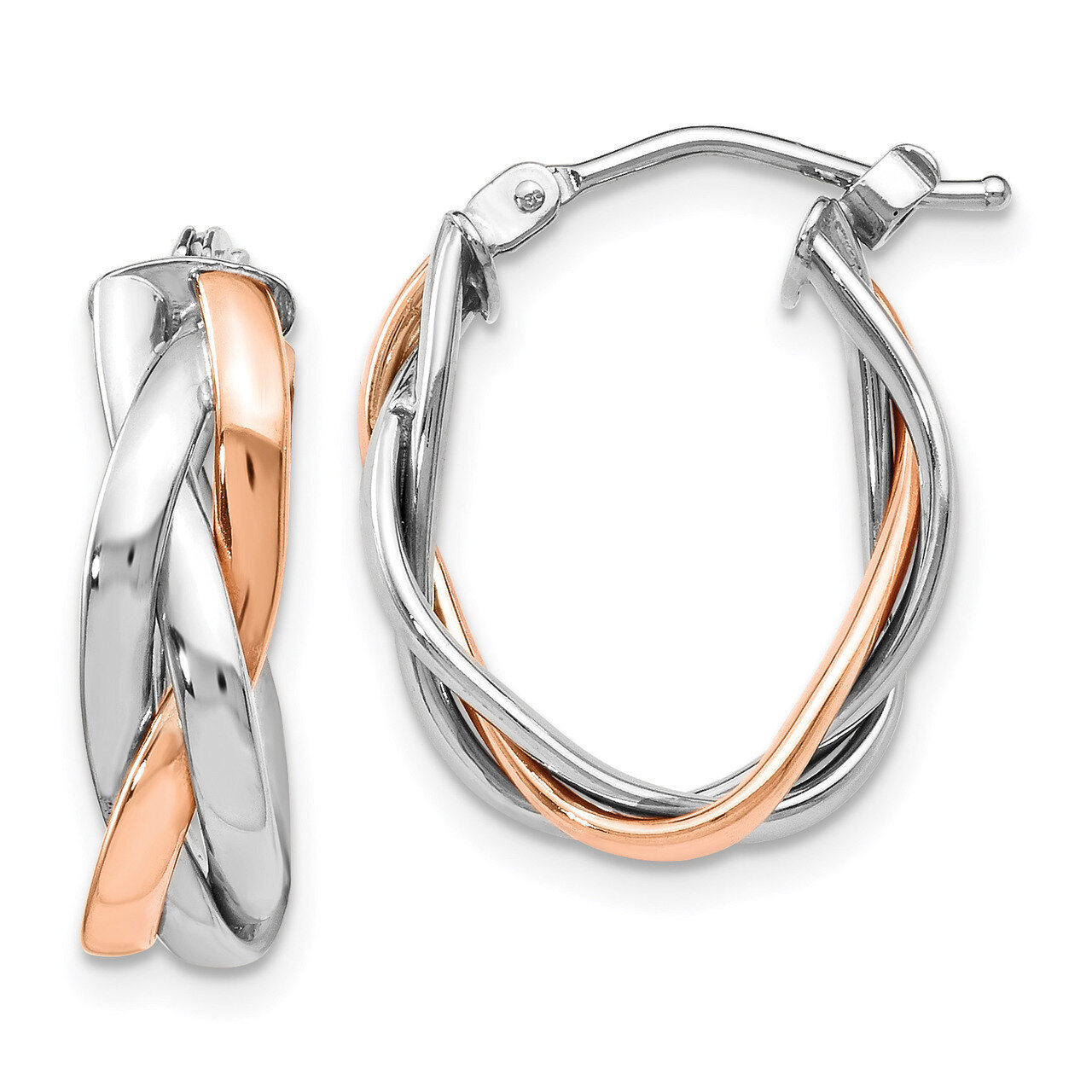 Leslie&#39;s Rose Rhodium-plated Hoop Earrings 14K White Gold HB-LE1383, MPN: LE1383, 191101756672