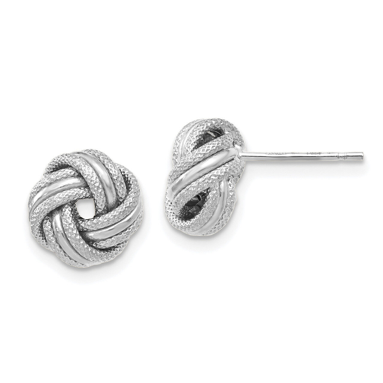 Leslie&#39;s Knot Polished Diamond-cut Post Earrings 14K White Gold HB-LE1398, MPN: LE1398, 191101758195