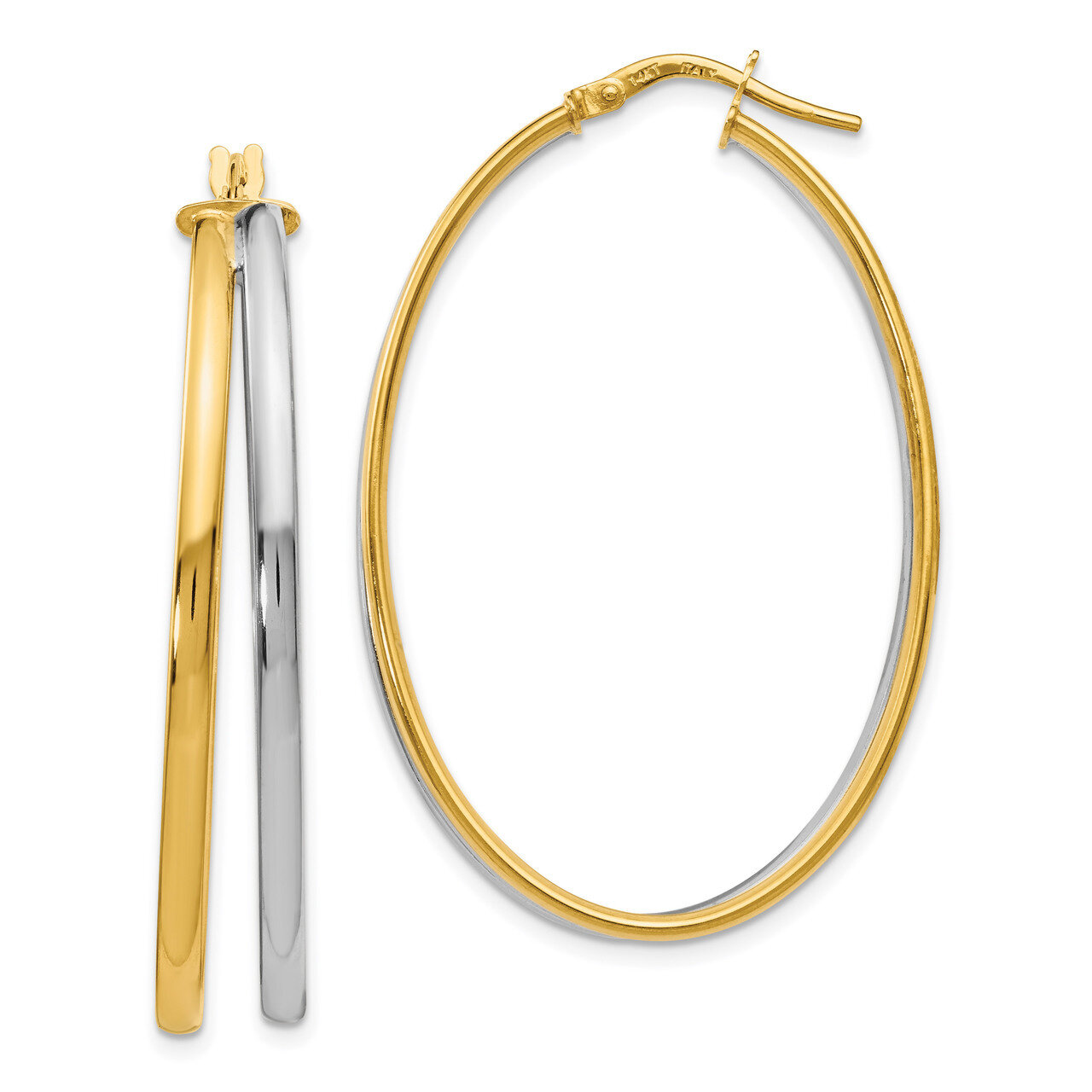 Leslie&#39;s Polished Hoop Earrings 14k Rhodium-plated HB-LE1411, MPN: LE1411, 191101757785