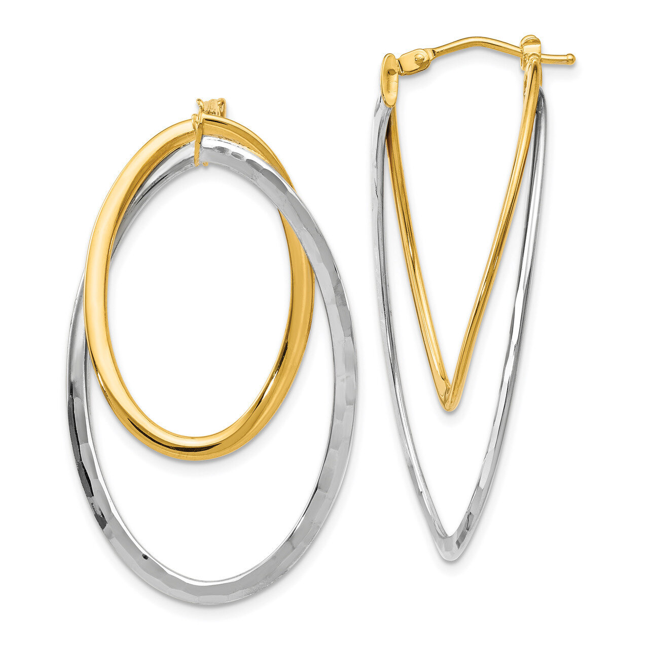 Leslie&#39;s Twisted Hinged Hoop Earrings 14k Two-tone Gold HB-LE1420, MPN: LE1420, 191101757976