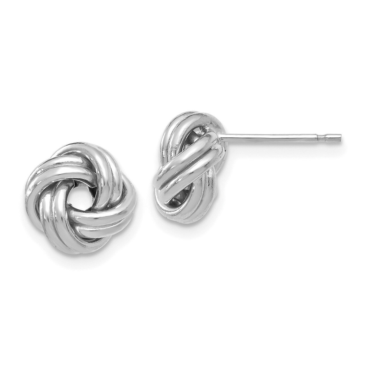 Love Knot Post Earrings 14k White Gold Polished HB-LE1438