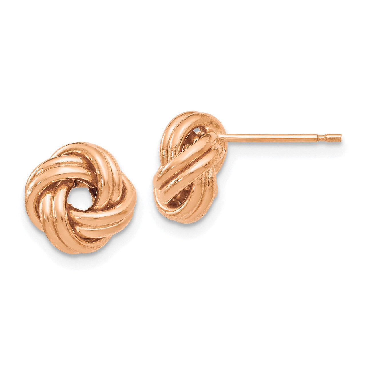 Polished Love Knot Post Earrings 14k Rose Gold HB-LE1439