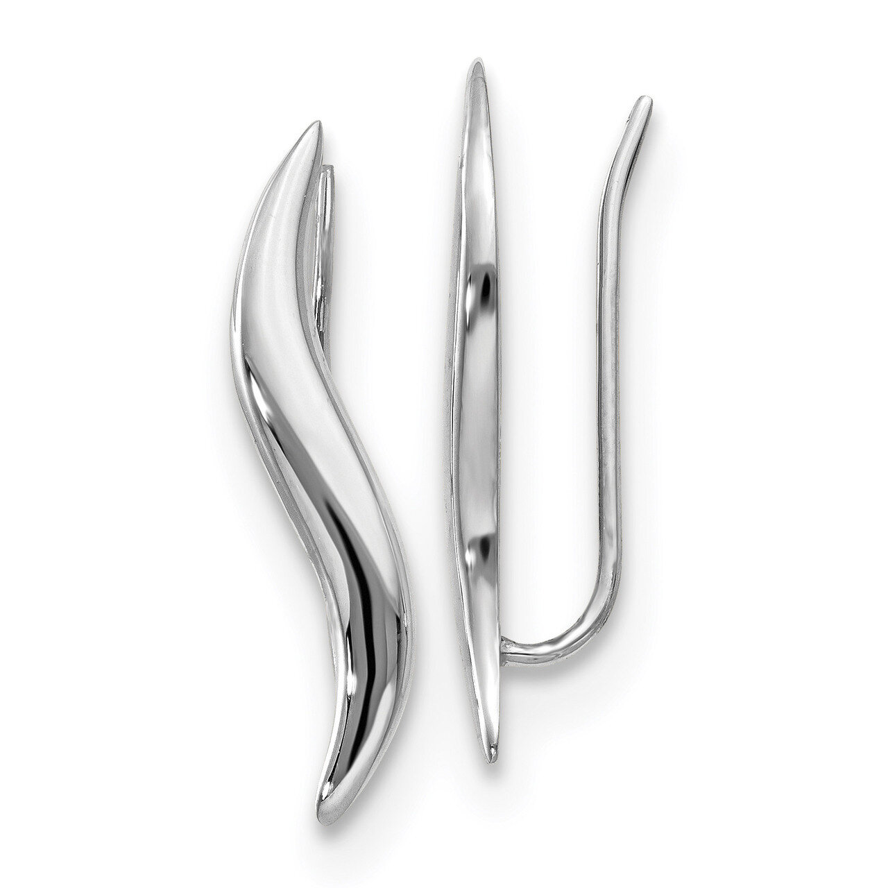 Leslie&#39;s Fancy Ear Climber Earrings 14k White Gold Polished HB-LE1505, MPN: LE1505, 191101761522