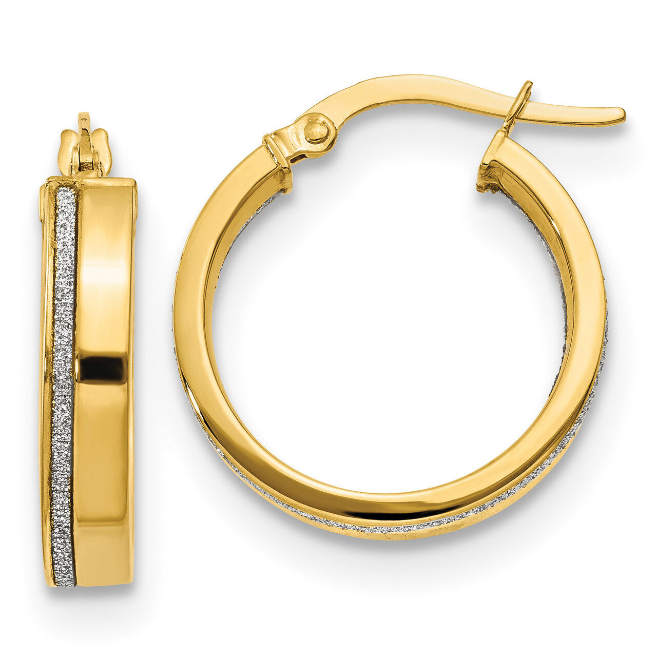 Leslie&#39;s Glimmer Infused Hoop Earrings 14k Gold Polished HB-LE1518, MPN: LE1518, 191101761539