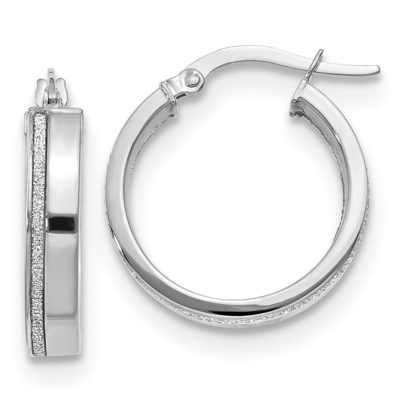 Leslie&#39;s Glimmer Infused Hoop Earrings 14k White Gold Polished HB-LE1519, MPN: LE1519, 191101761430