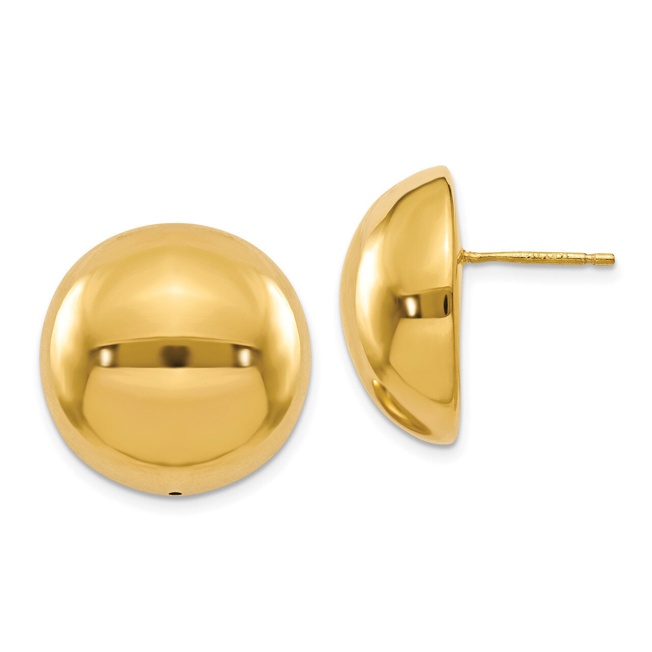 Hollow Domed Post Earrings 14k Gold Polished HB-LE1637