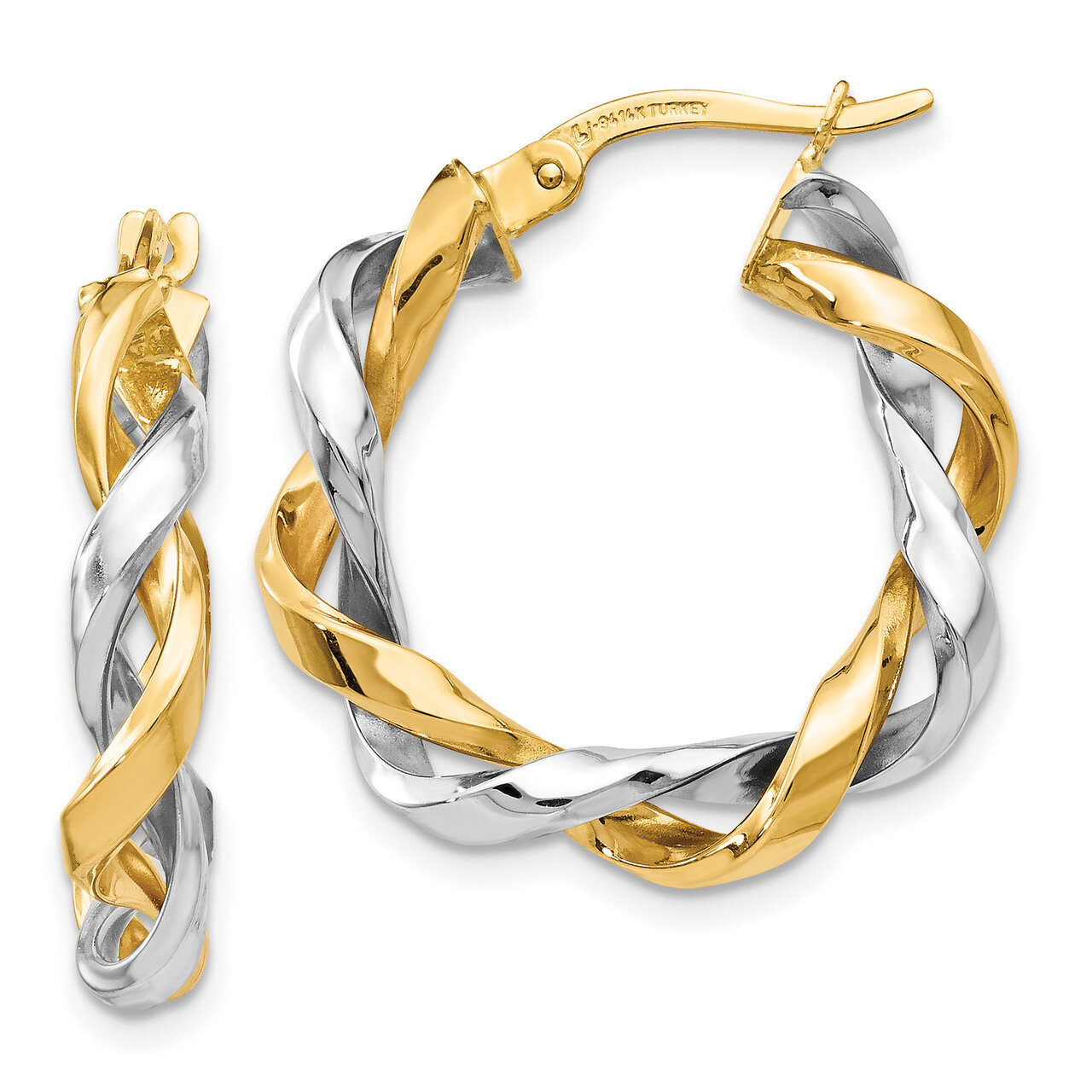 Hoop Earrings 14k Two-tone Gold HB-LE1670