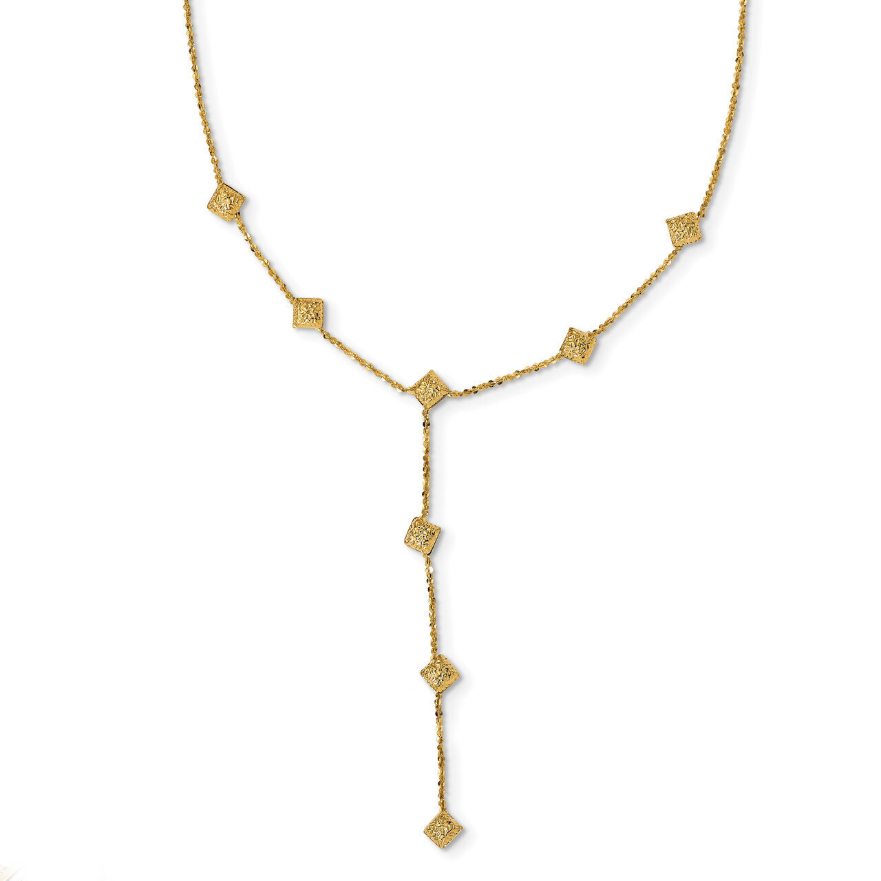 Leslie&#39;s Y Drop Necklace 18 Inch 14k Gold Polished &amp; Textured HB-LF1011-18, MPN: LF1011-18, 1911017…