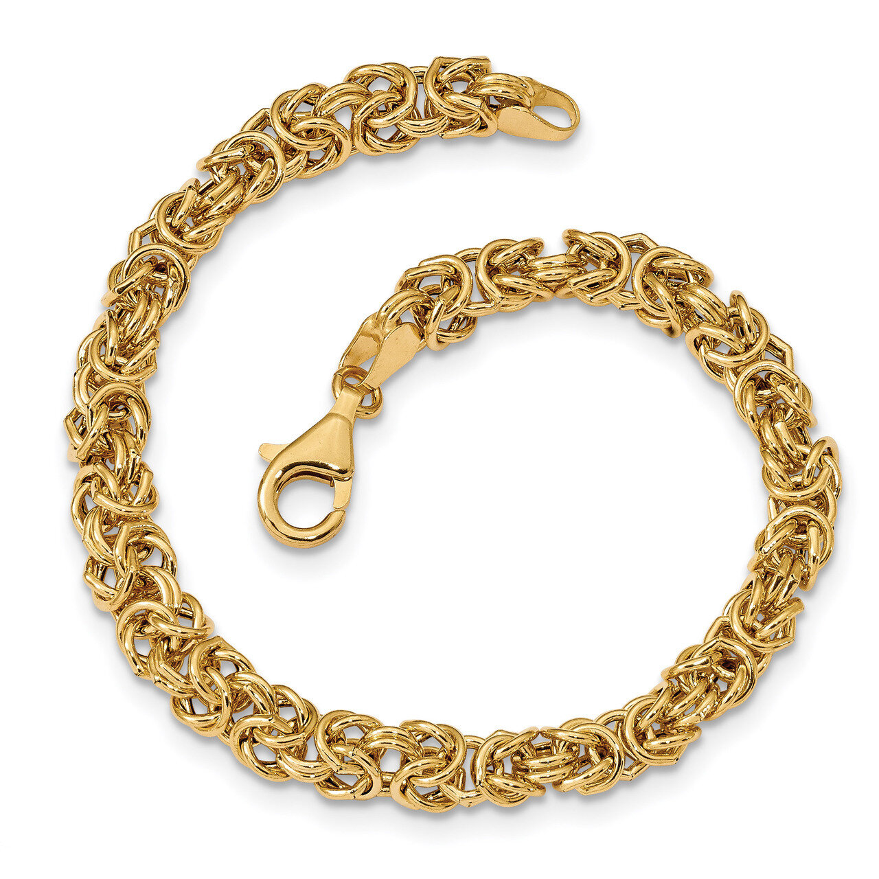 Fancy Link Bracelet 8 Inch 14k Gold Polished HB-LF1014-8