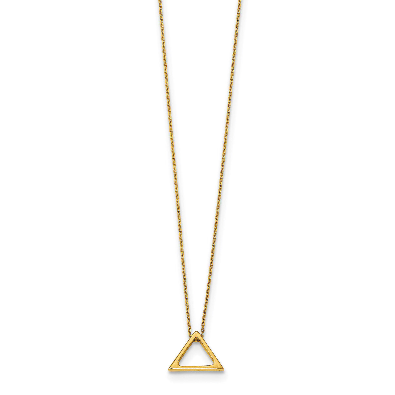 Leslie&#39;s Triangle with 2 inch Extender Necklace 16 Inch 14k Gold Polished HB-LF1015-16, MPN: LF1015…