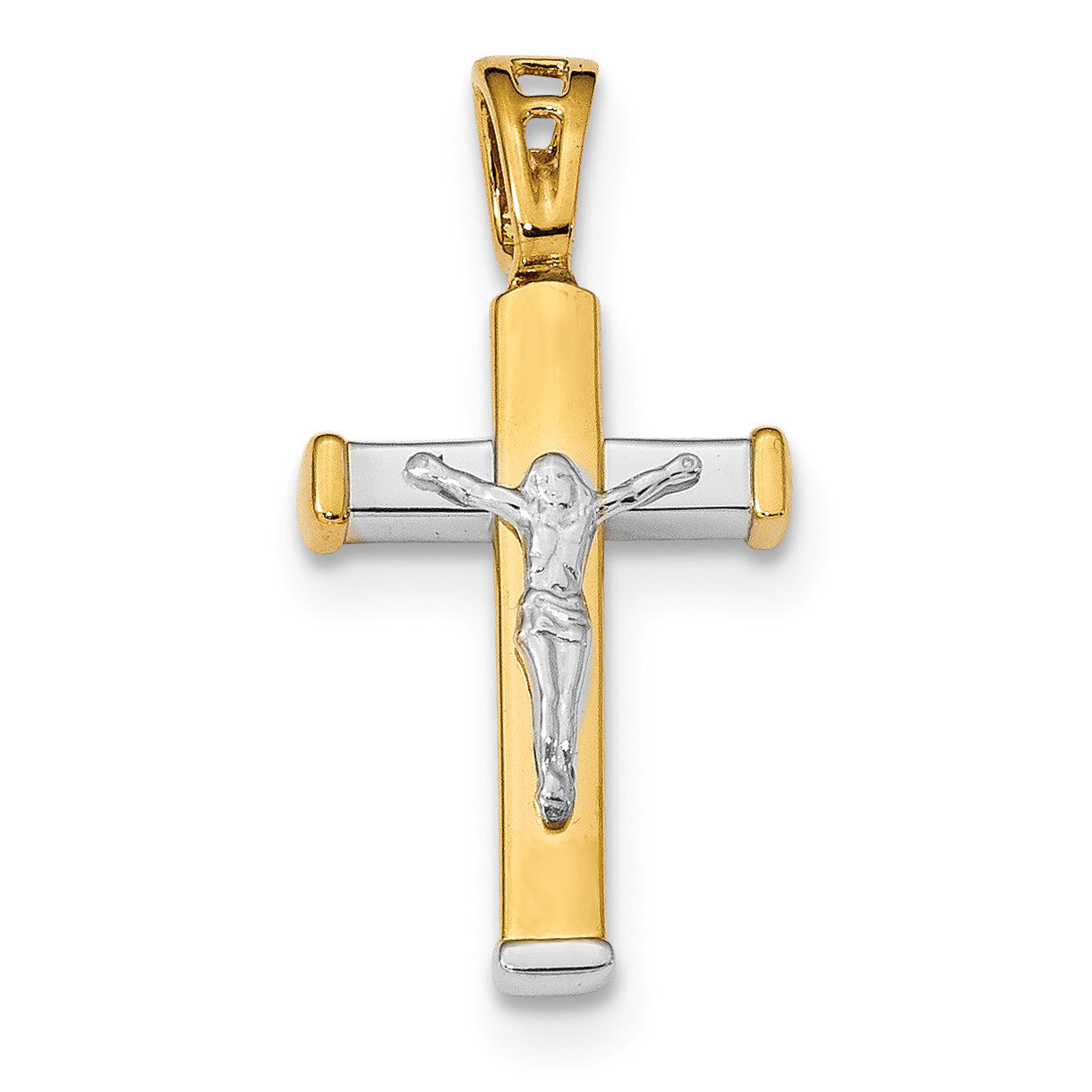 Leslie&#39;s Crucifix Pendant 14k Two-tone Gold Polished HB-LF1042, MPN: LF1042, 883957463124