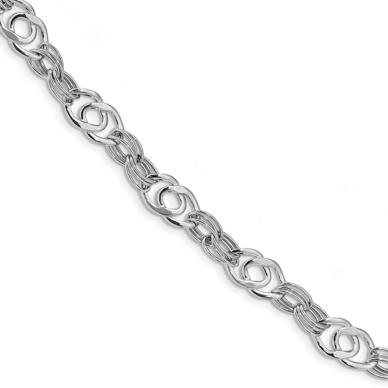 Leslie&#39;s Fancy Link Bracelet 7.75 Inch 14k White Gold Polished HB-LF1063-7.75, MPN: LF1063-7.75, 19…