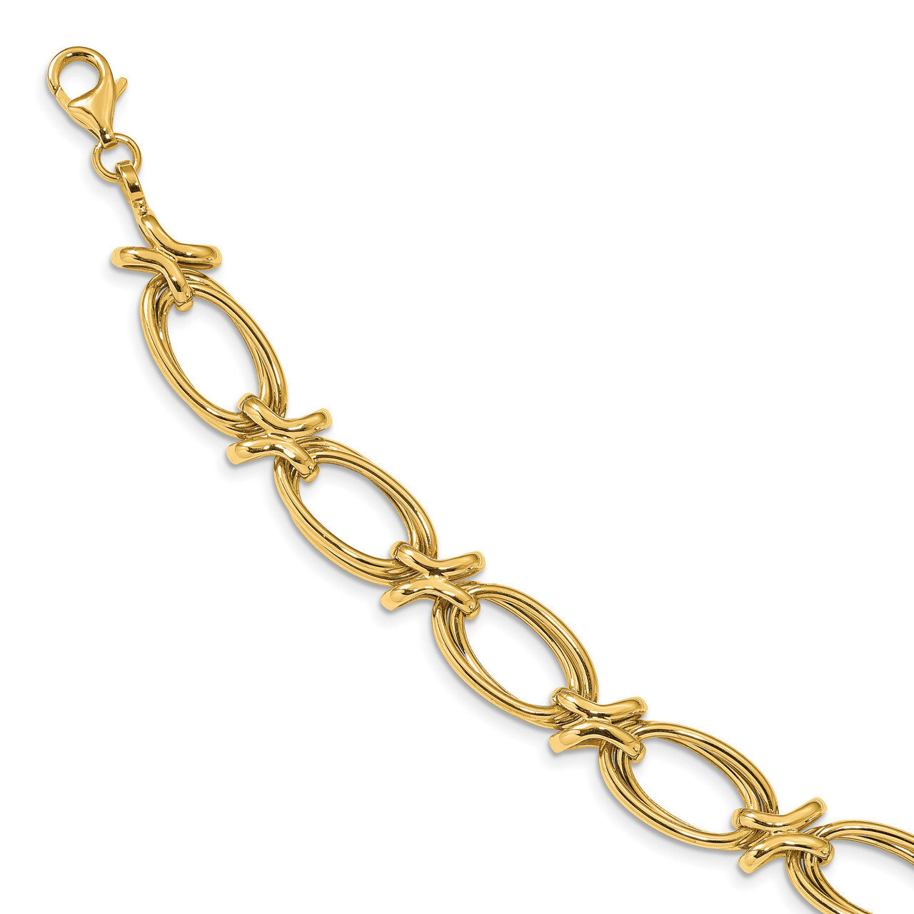 Leslie&#39;s Fancy Link Bracelet 7 Inch 14k Gold Polished HB-LF1104-7, MPN: LF1104-7, 191101761911