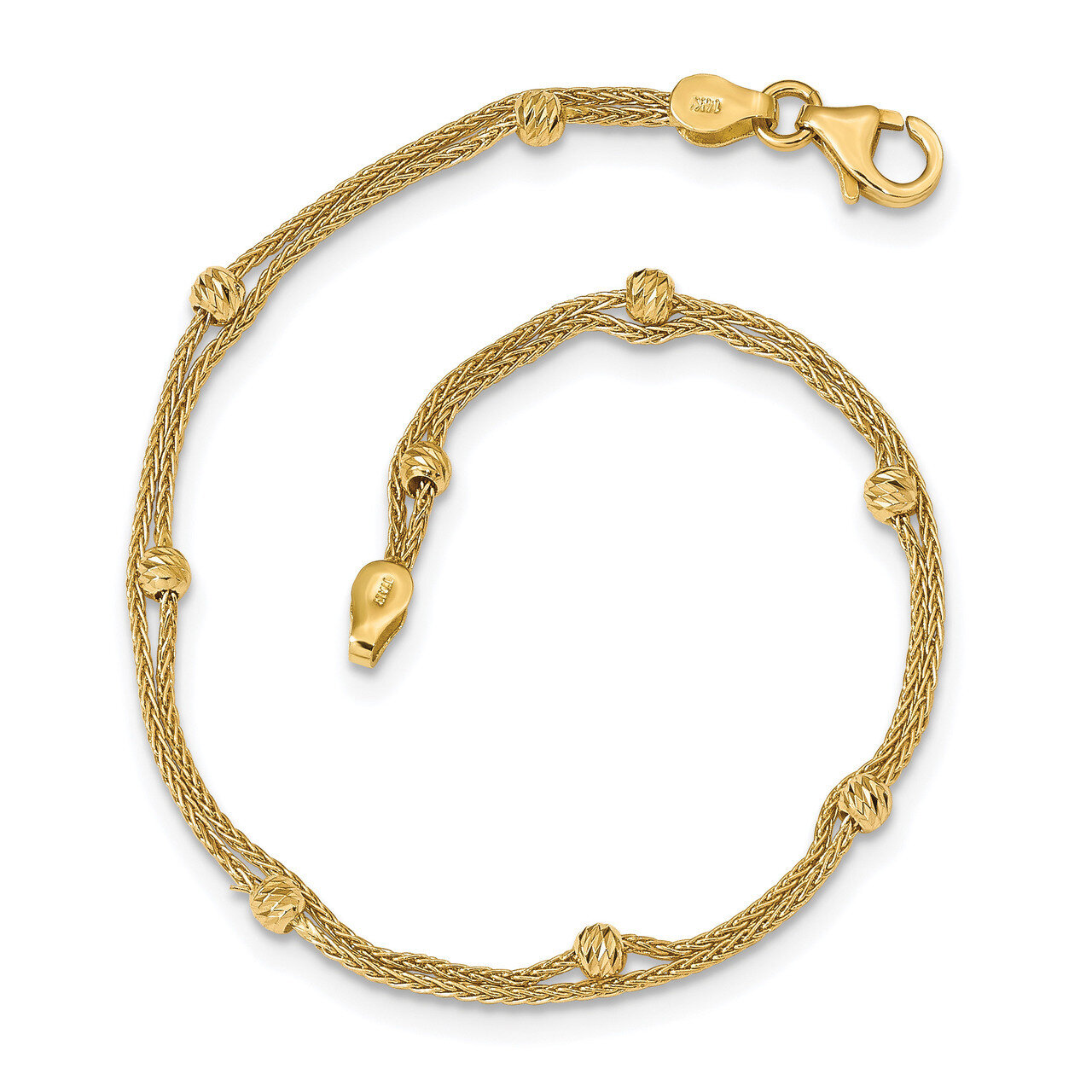 Leslie&#39;s Polished 2 Strand Bracelet 7.5 Inch 14k Gold HB-LF1109-7.5, MPN: LF1109-7.5, 191101761935