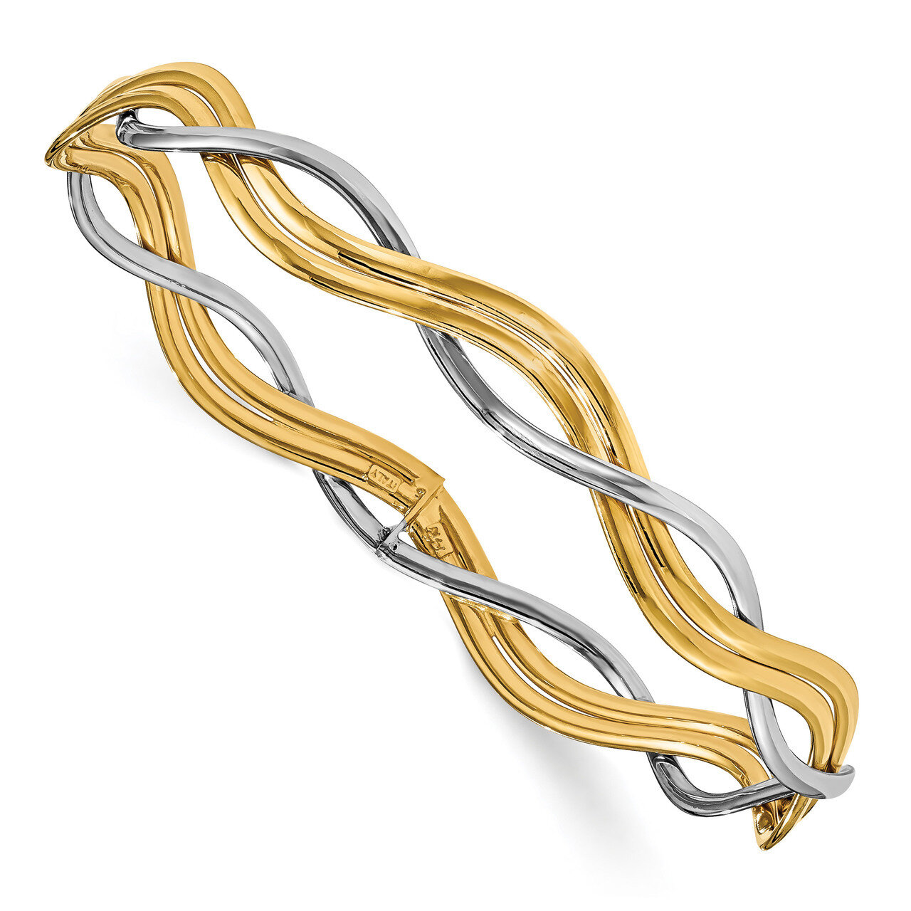 Leslie&#39;s Braided Slip On Bangle 14k Two-tone Gold Polished HB-LF1115, MPN: LF1115, 191101054679
