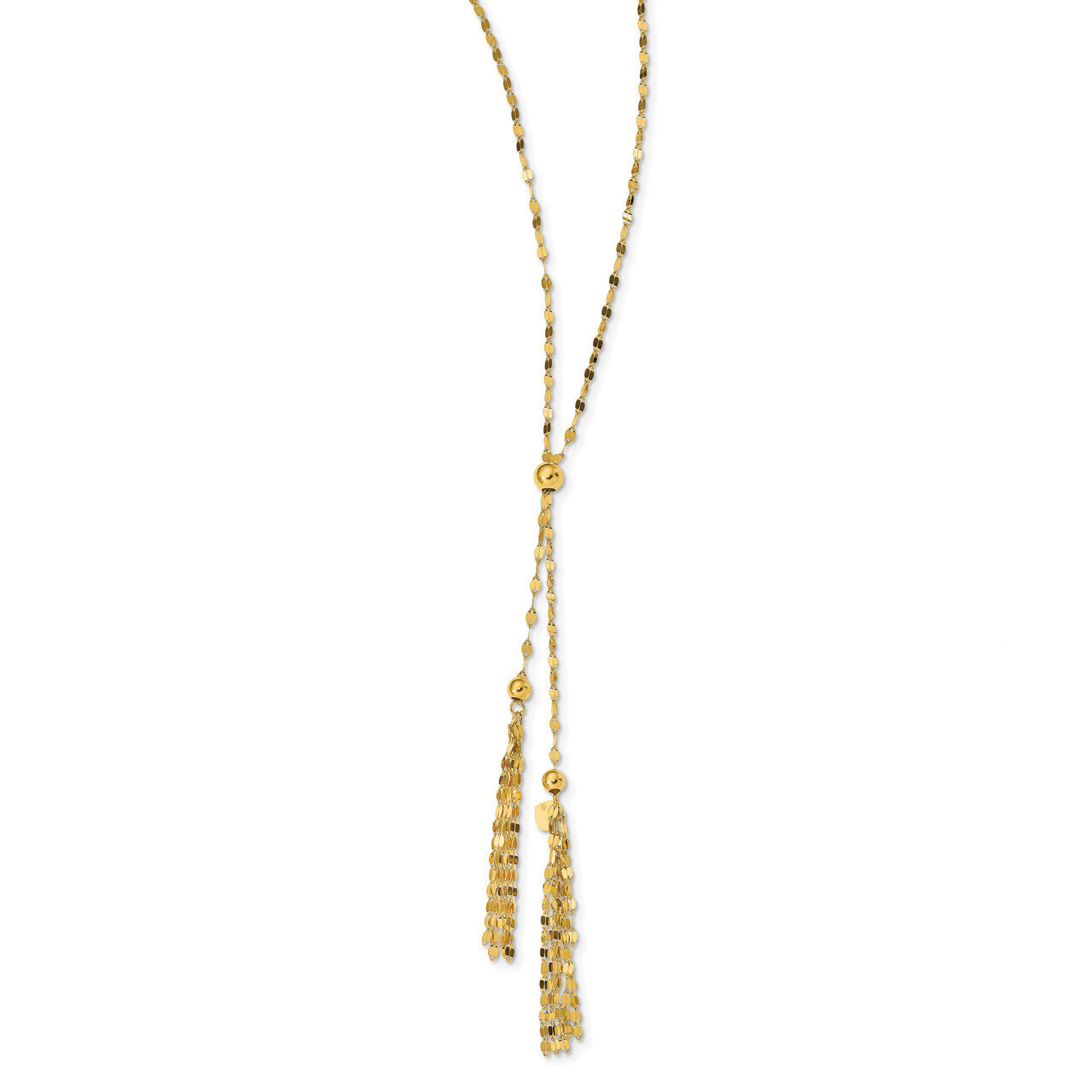 Tassle Adjustable Necklace 14k Gold Polished HB-LF1117