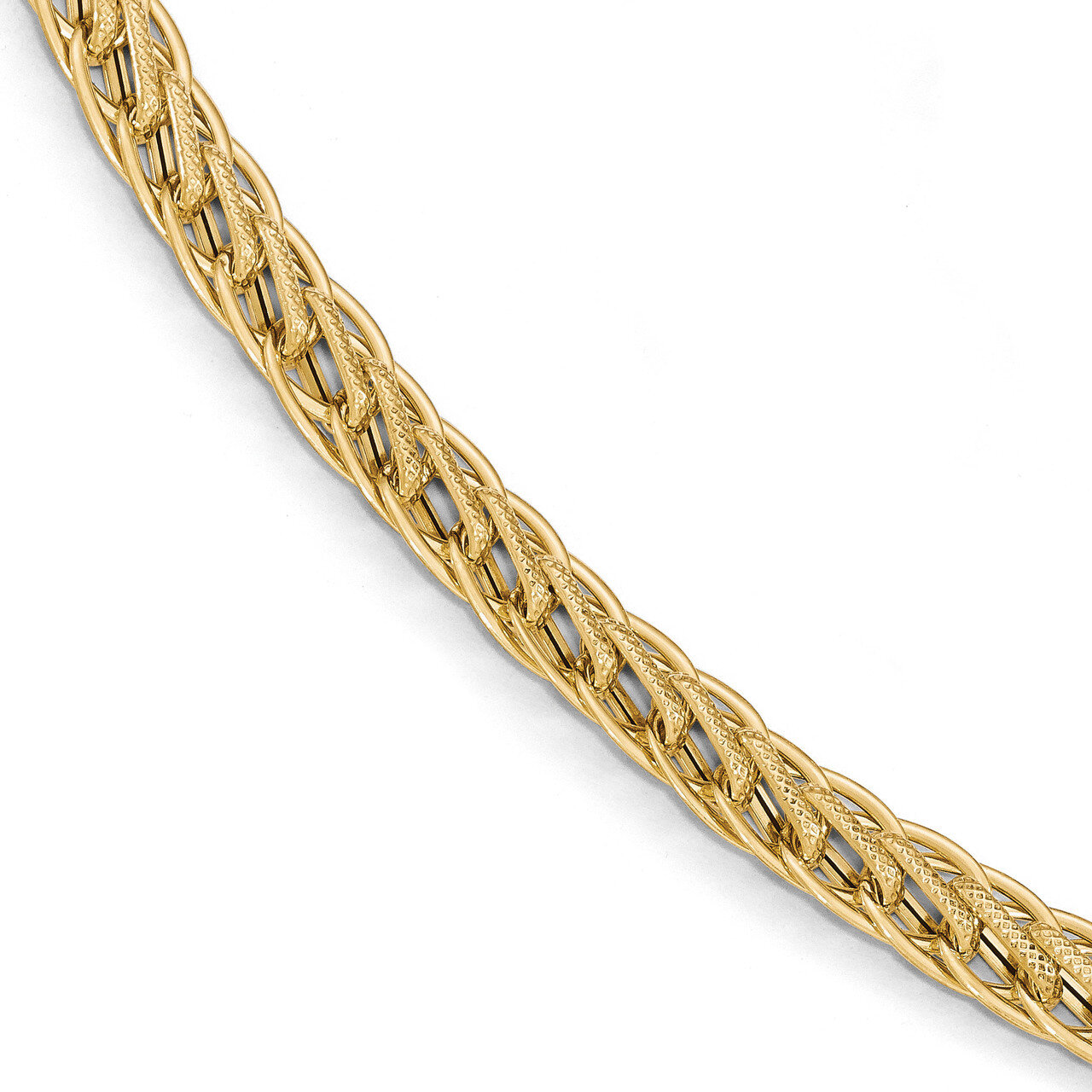 Leslie&#39;s Textured Fancy Link Bracelet 7.5 Inch 14k Gold Polished HB-LF471-7.5, MPN: LF471-7.5, 1911…