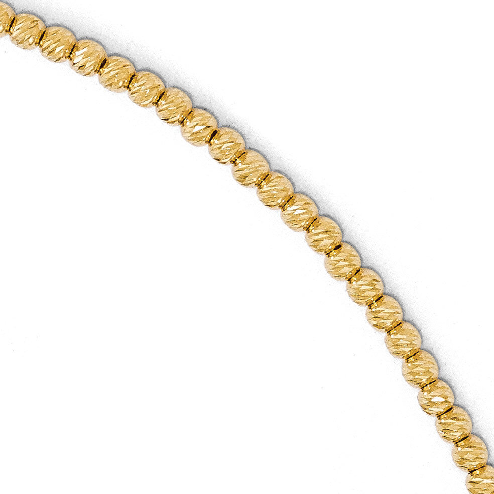 Diamond-cut Beaded Bracelet 7.5 Inch 14k Gold HB-LF482-7.5