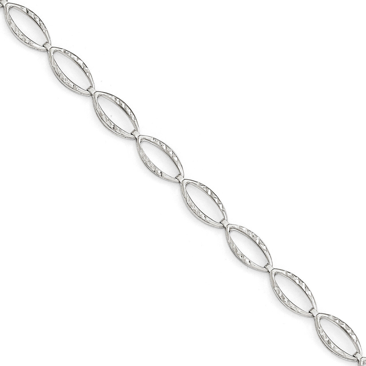 Leslie&#39;s Diamond-cut Bracelet 7 Inch 14k White Gold Polished HB-LF530-7, MPN: LF530-7, 191101472916