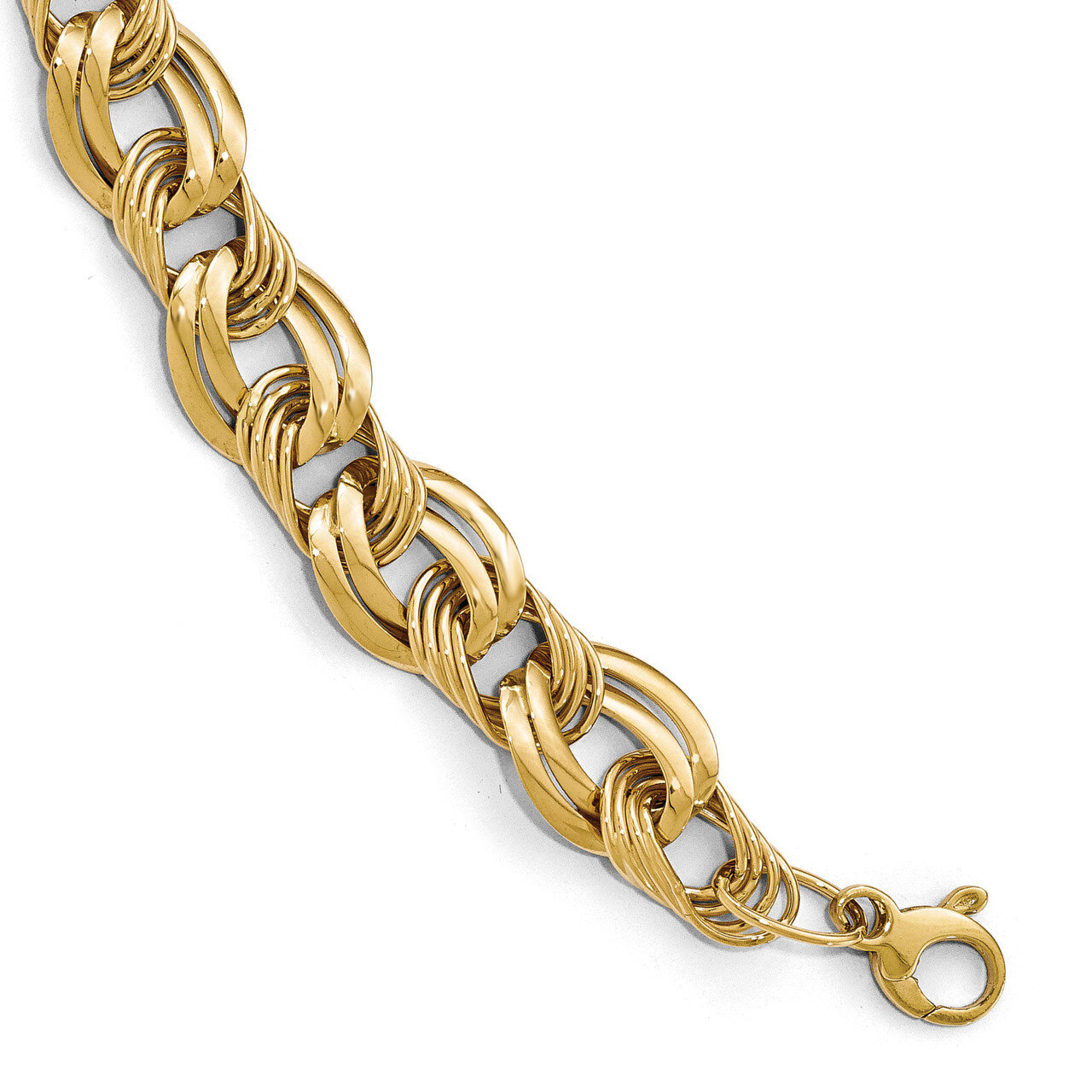 Leslie&#39;s Fancy Link Bracelet 8 Inch 14k Gold Polished HB-LF612-8, MPN: LF612-8, 191101473043