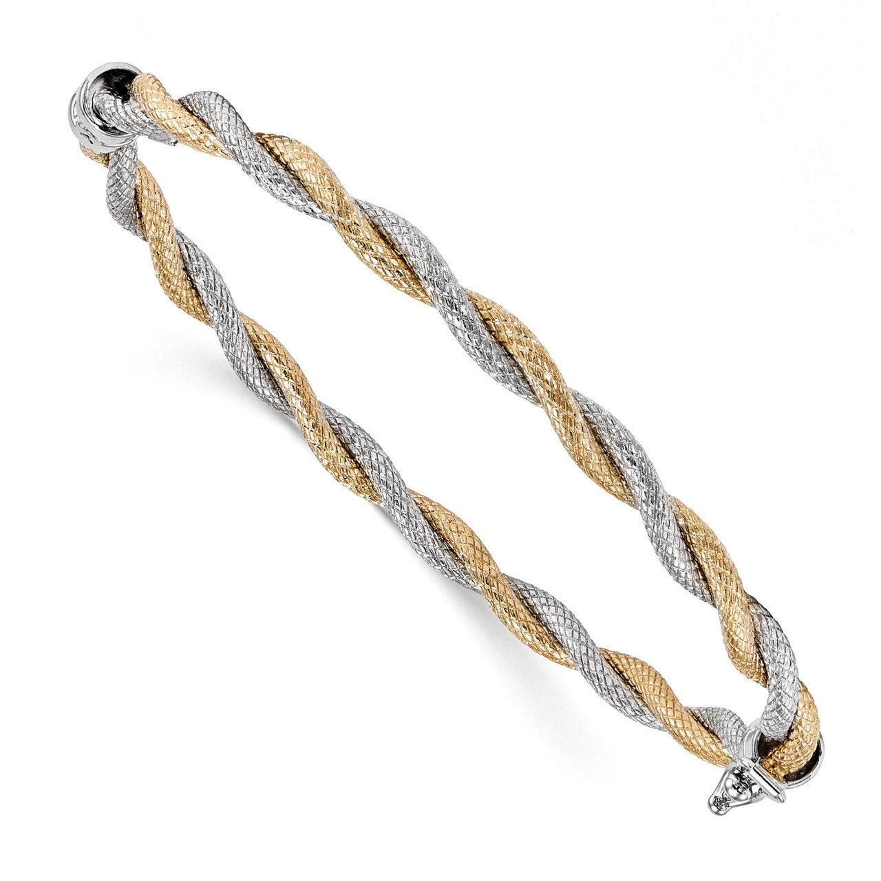Leslie&#39;s Textured Hinged Bangle 14k Two-tone Gold HB-LF629, MPN: LF629, 191101646713