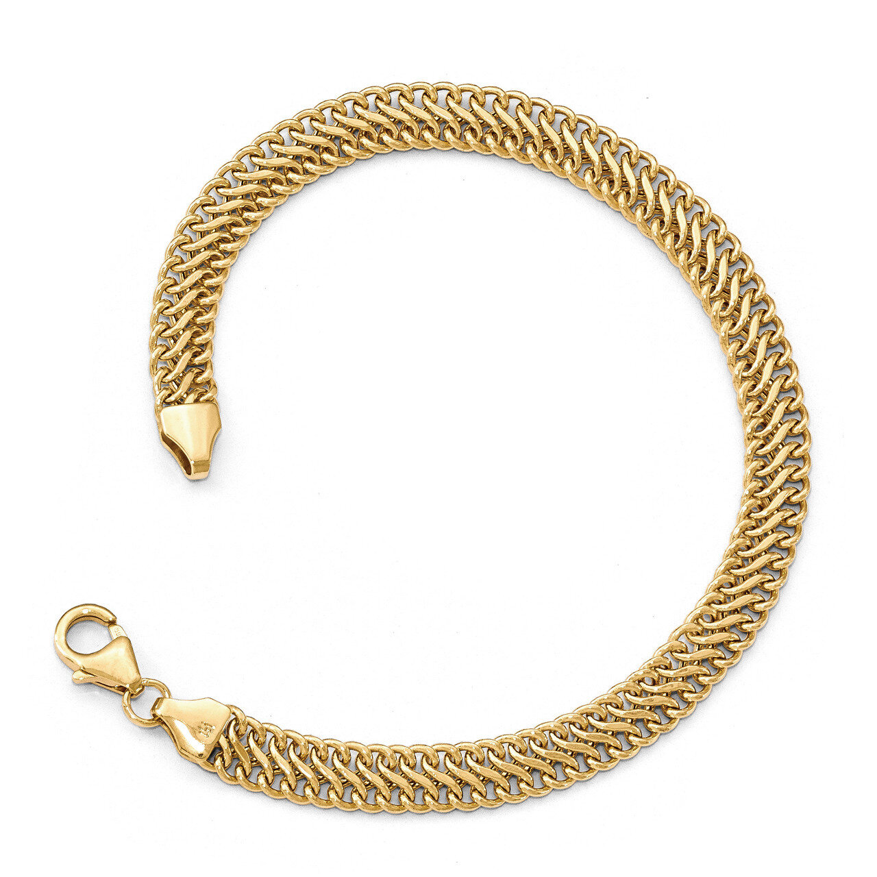 S Link Bracelet 7.5 Inch 14k Gold Polished HB-LF633-7.5
