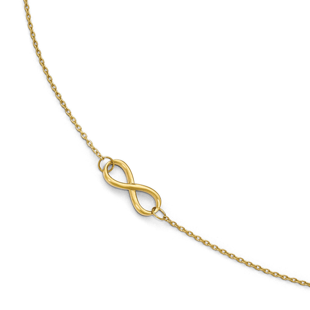 Infinity with 1 inch Extender Anklet 9 Inch 14k Gold Polished HB-LF654-9