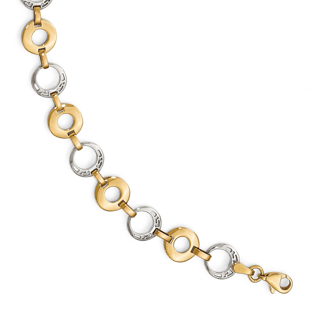 Leslie&#39;s Bracelet 7.5 Inch 14k Two-tone Gold Polished HB-LF656-7.5, MPN: LF656-7.5, 191101554742