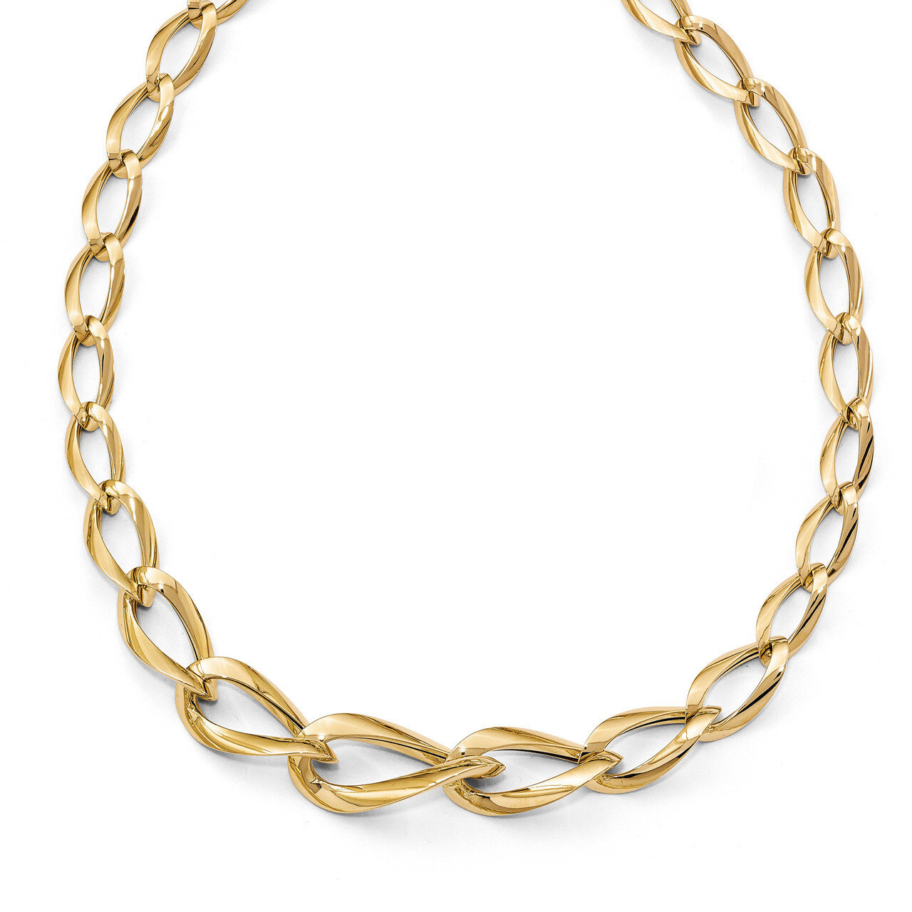Leslie&#39;s Fancy Link Necklace 17.5 Inch 14k Gold Polished HB-LF717-17.5, MPN: LF717-17.5, 1911017941…