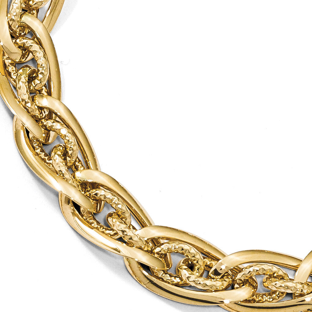 Fancy Link Bracelet 8 Inch 14k Gold Polished HB-LF835-8