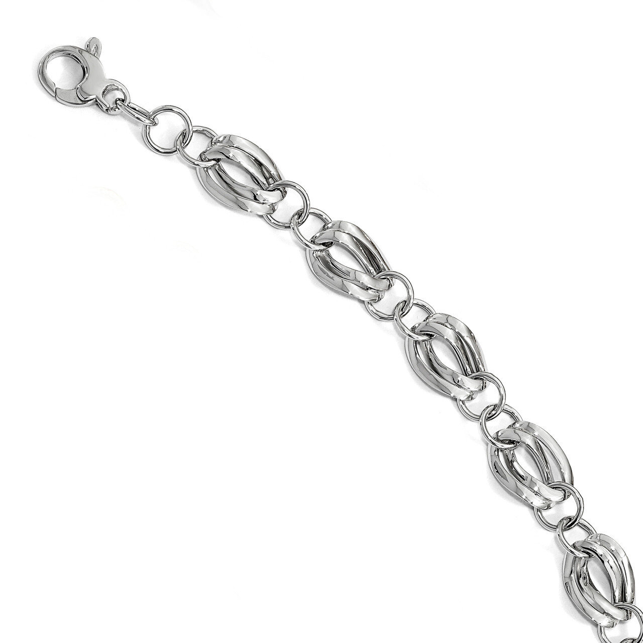 Leslie&#39;s Fancy Link Bracelet 8 Inch 14k White Gold Polished HB-LF837-8, MPN: LF837-8, 191101762321