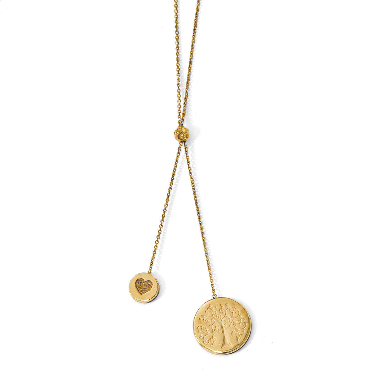 Leslie&#39;s Textured Heart Family Tree 2 inch Extender Necklace 20 Inch 14k Gold Polished HB-LF850-20,…