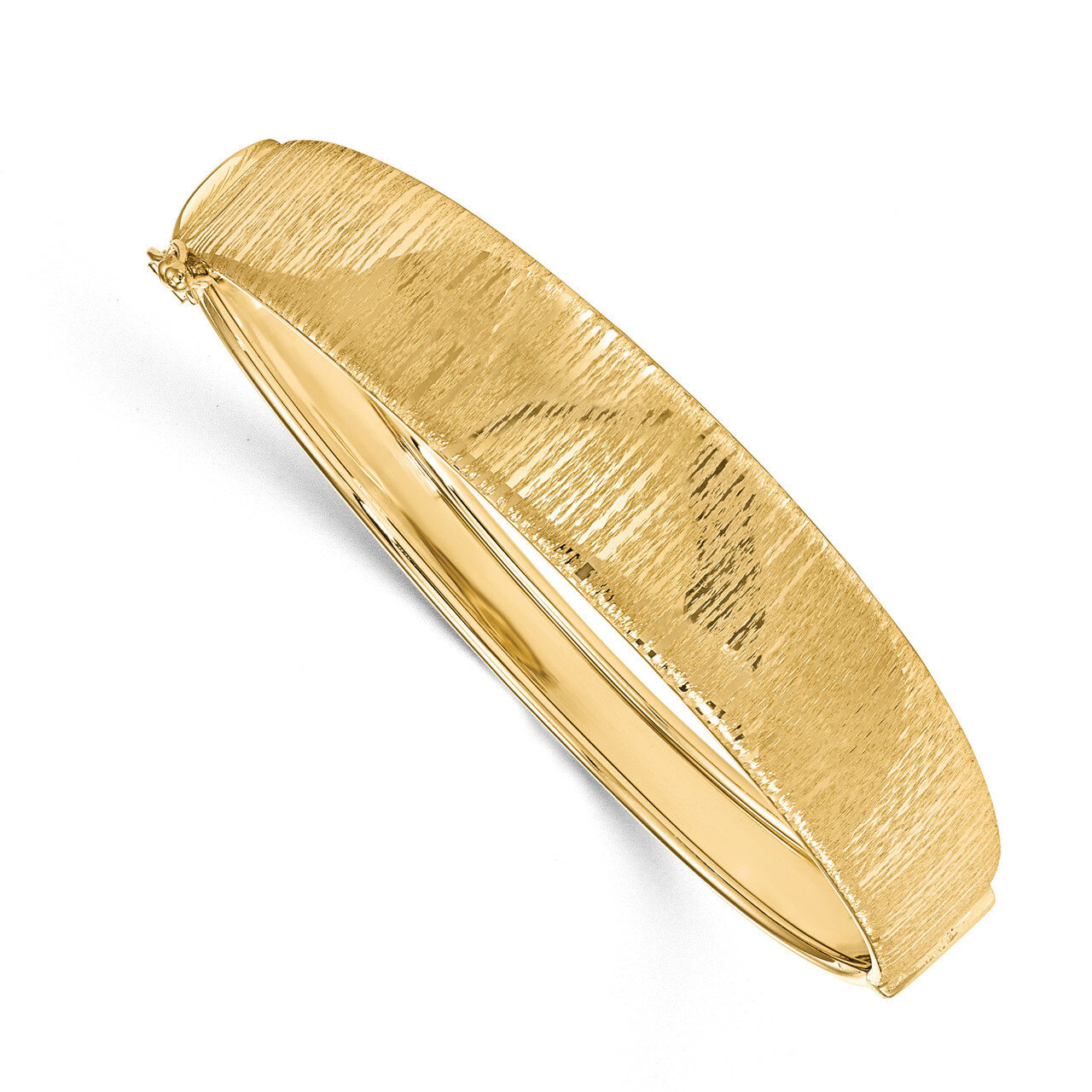 Textured Bangle 14k Gold Polished HB-LF859