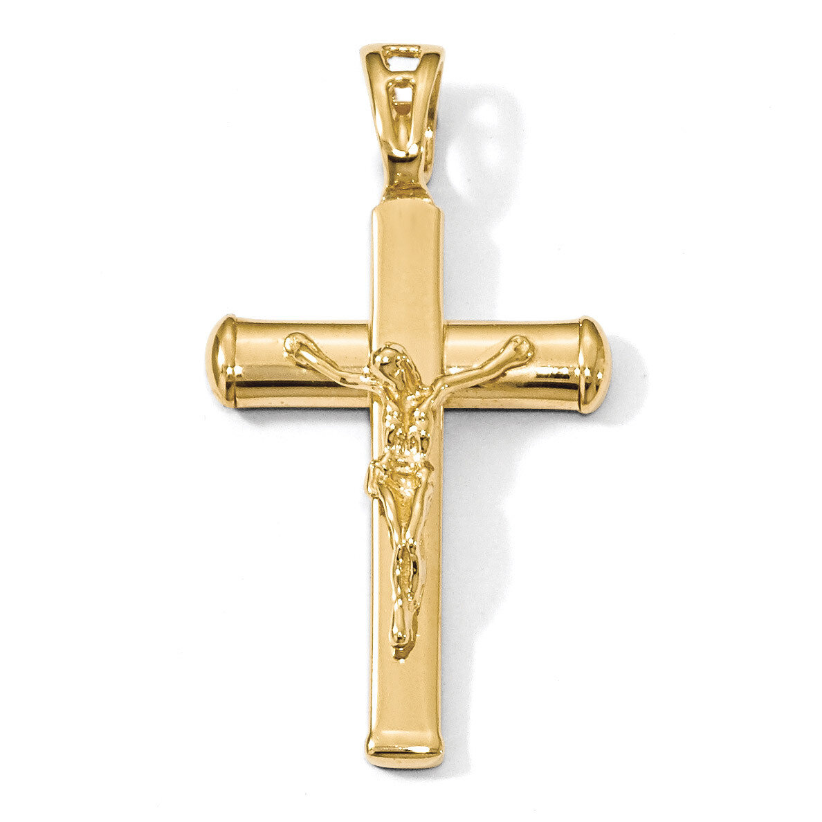 Crucifix Pendant 14k Gold Polished HB-LF869