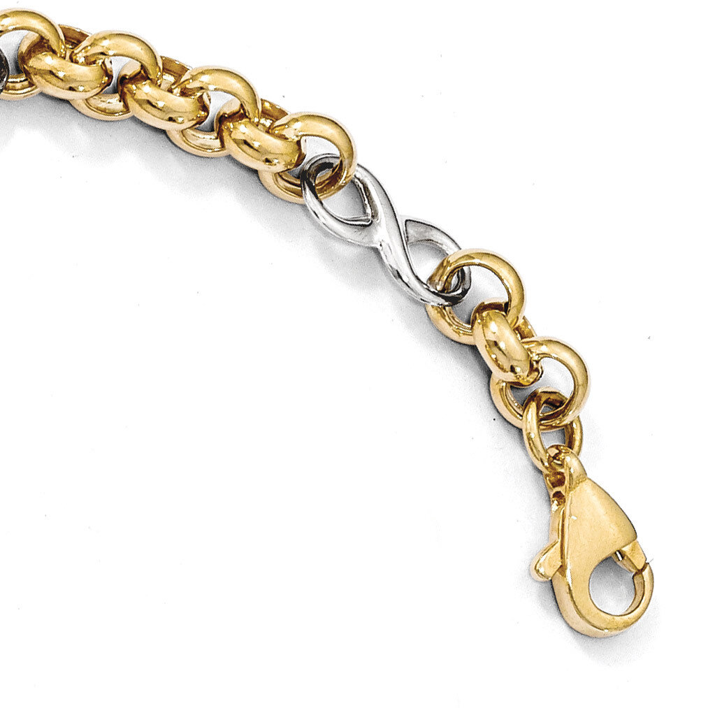 Leslie&#39;s Infinity Bracelet 7.5 Inch 14k Two-tone Gold Polished HB-LF874-7.5, MPN: LF874-7.5, 191101…