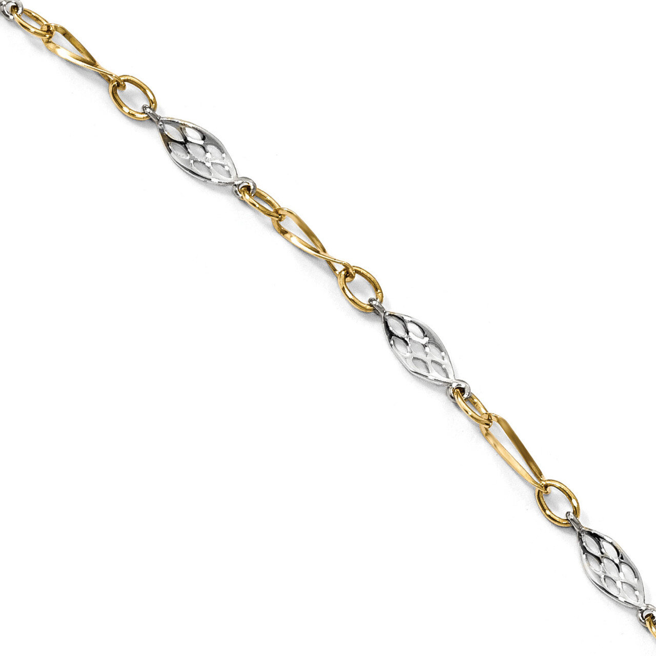 1 inch Extender Anklet 9 Inch 14k Two-tone Gold Polished HB-LF879-9