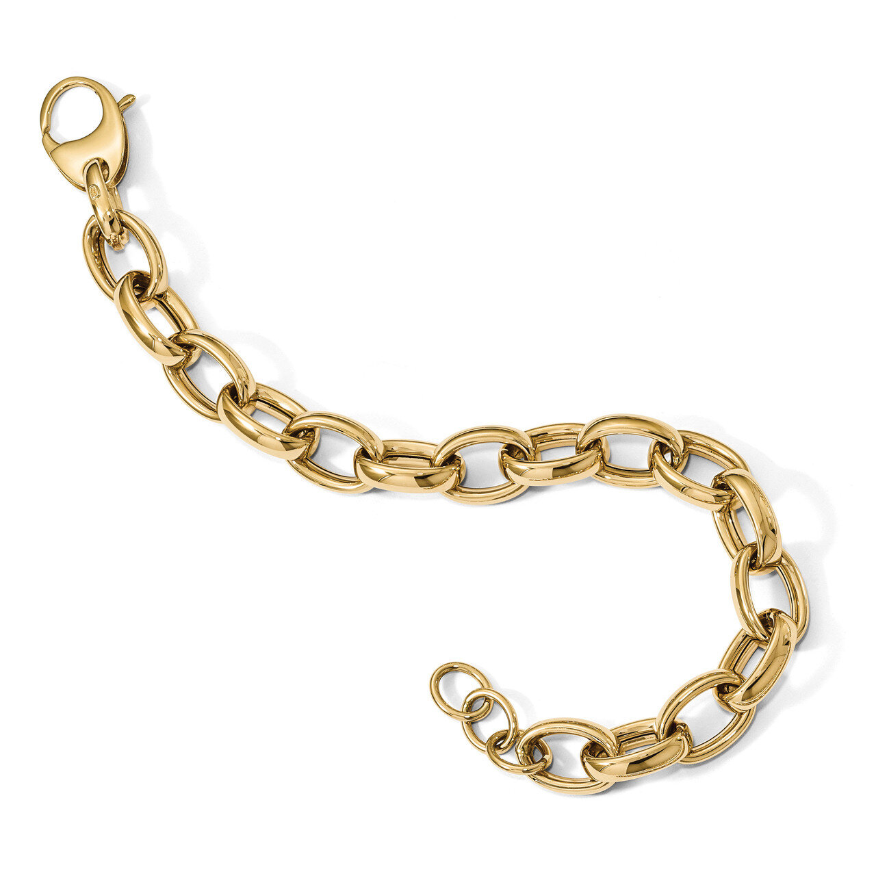 Fancy Link 8 Inch with .5 ext Bracelet 8 Inch 14k Gold Polished HB-LF884-8