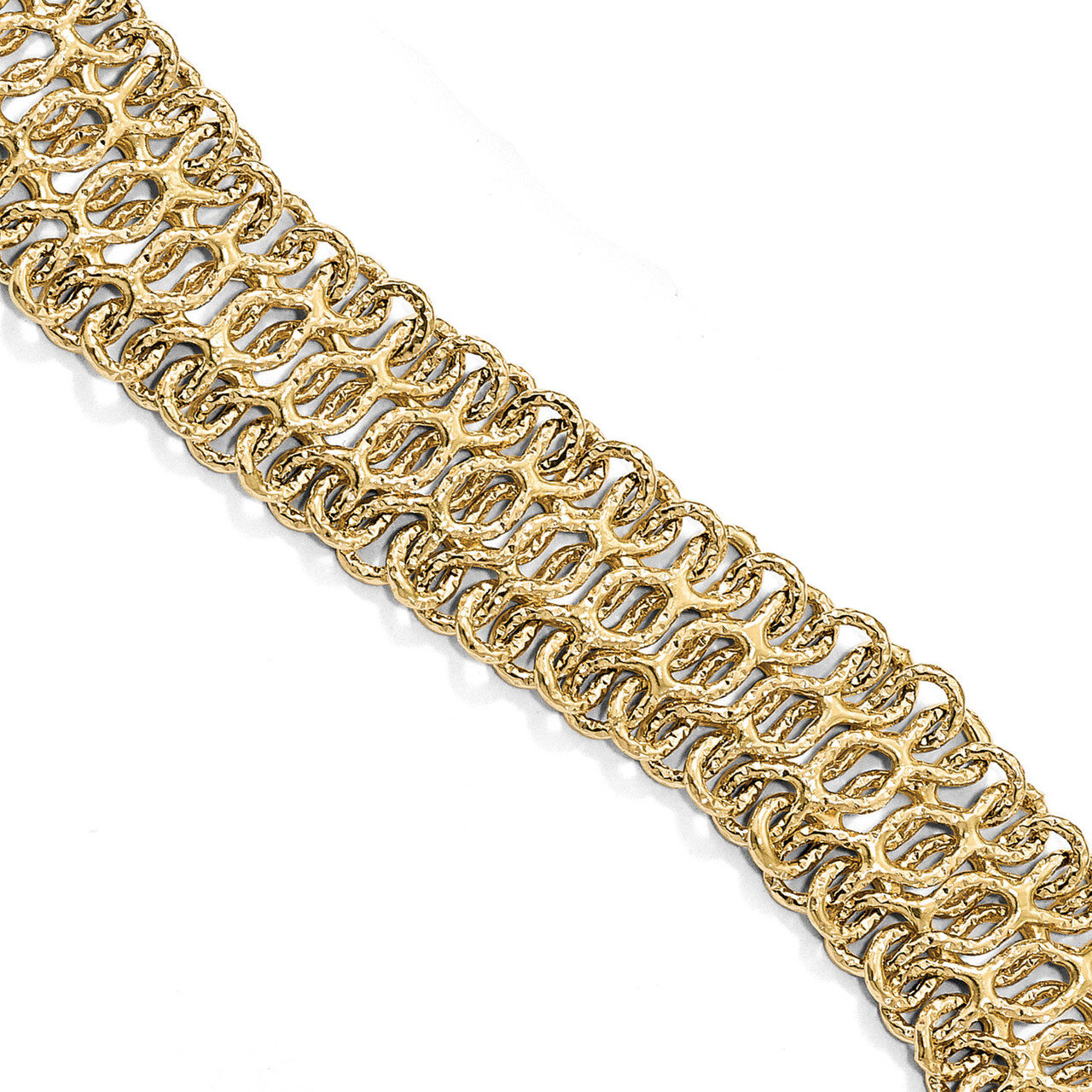 Leslie&#39;s Polished and Textured Bracelet 8 Inch 14k Gold HB-LF905-8, MPN: LF905-8, 191101148613