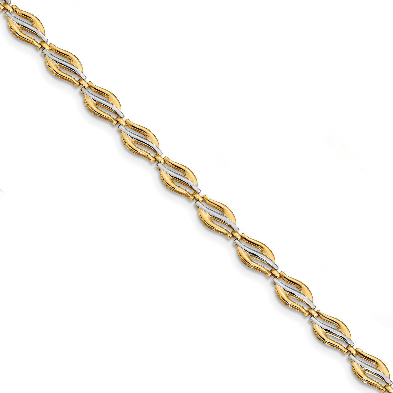 Leslie&#39;s Fancy Bracelet 7.5 Inch 14k Rhodium-plated HB-LF909-7.5, MPN: LF909-7.5, 191101762451