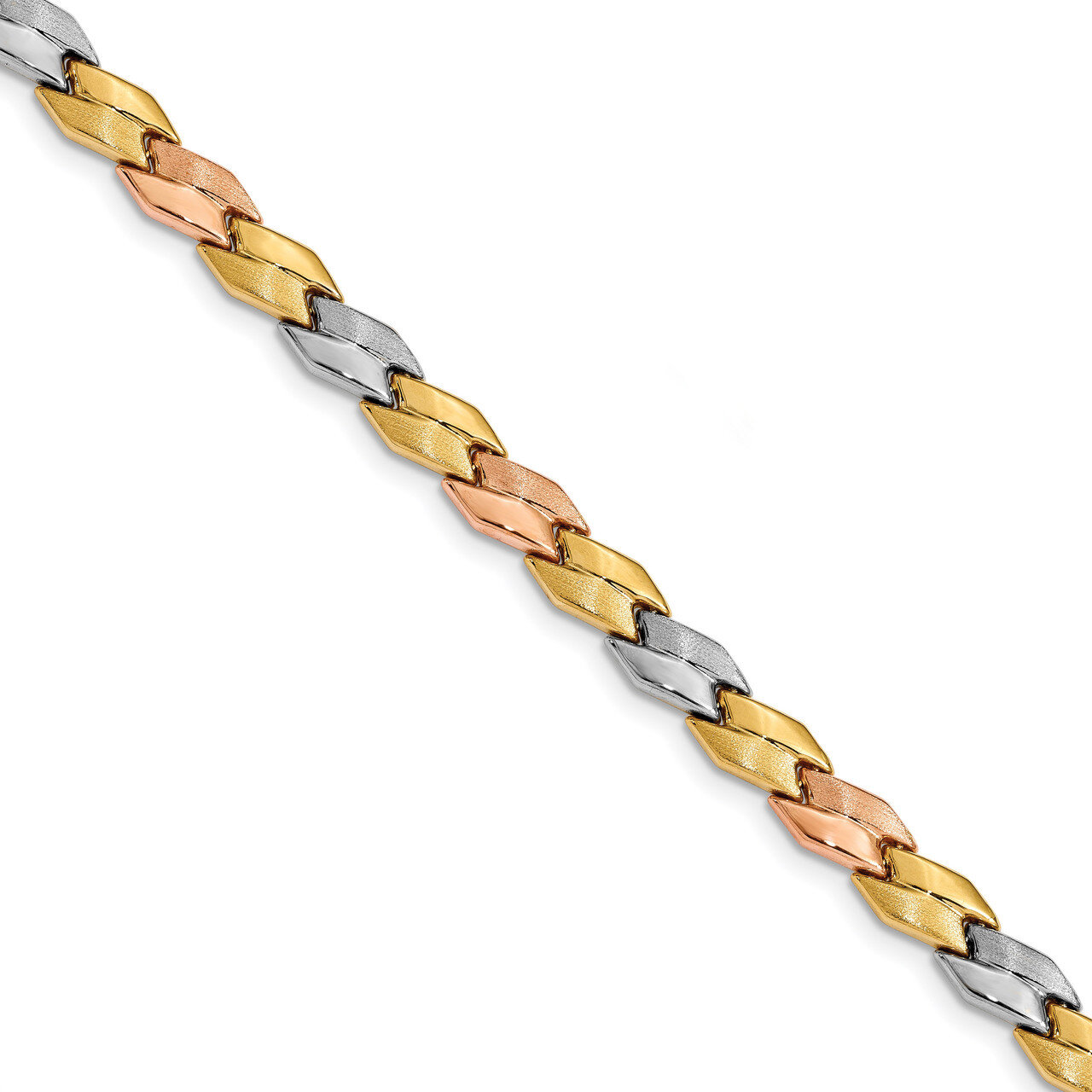 White & Rose Gold Plating Fancy Bracelet 7.25 Inch 14k Gold HB-LF937-7.25