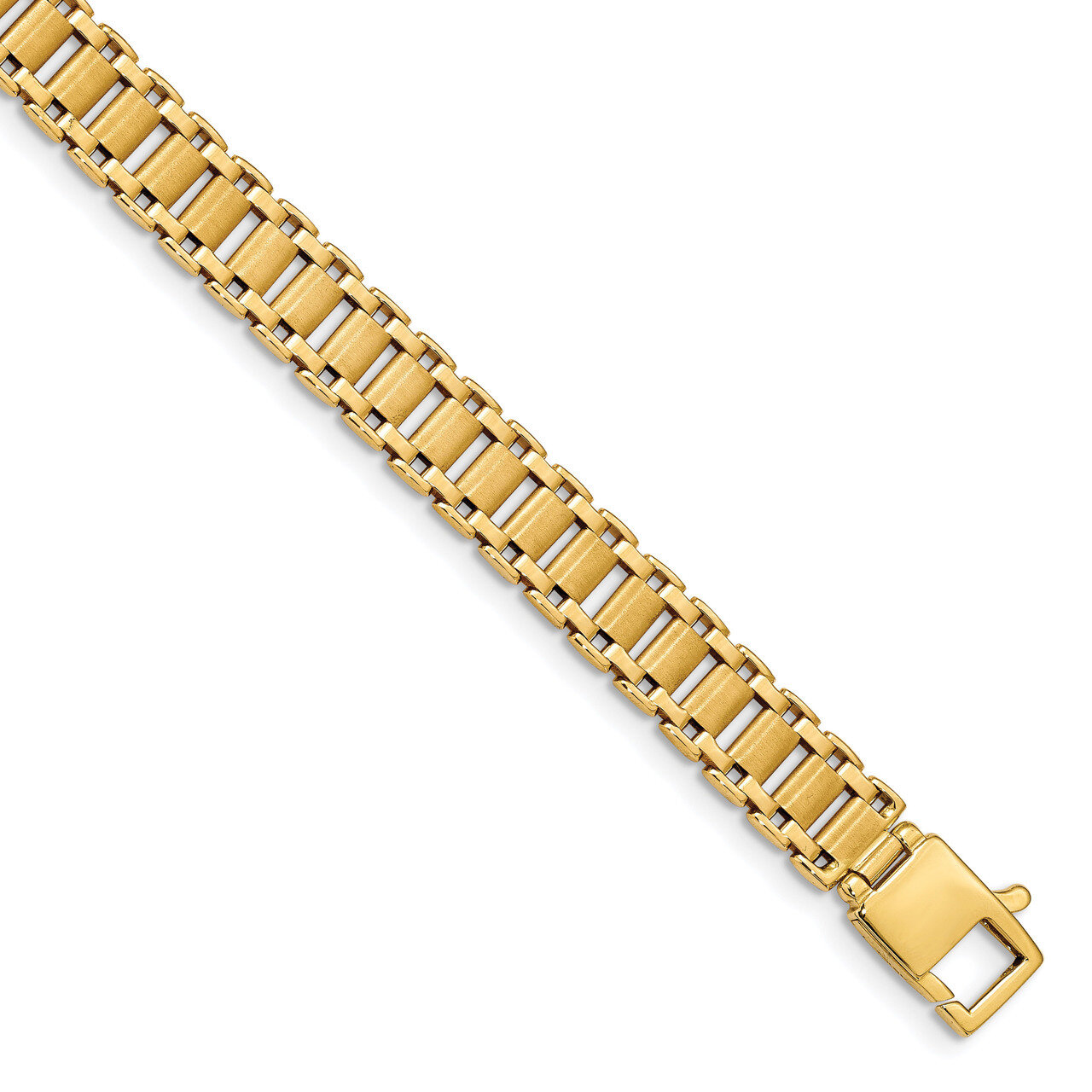 Leslie&#39;s Link Mens Bracelet 8.5 Inch 14k Gold Polished &amp; Brushed HB-LF977-8.5, MPN: LF977-8.5, 1911…