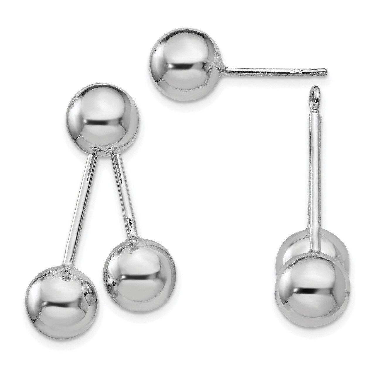 Ball Post Earrings Sterling Silver Polished HB-QLE1029