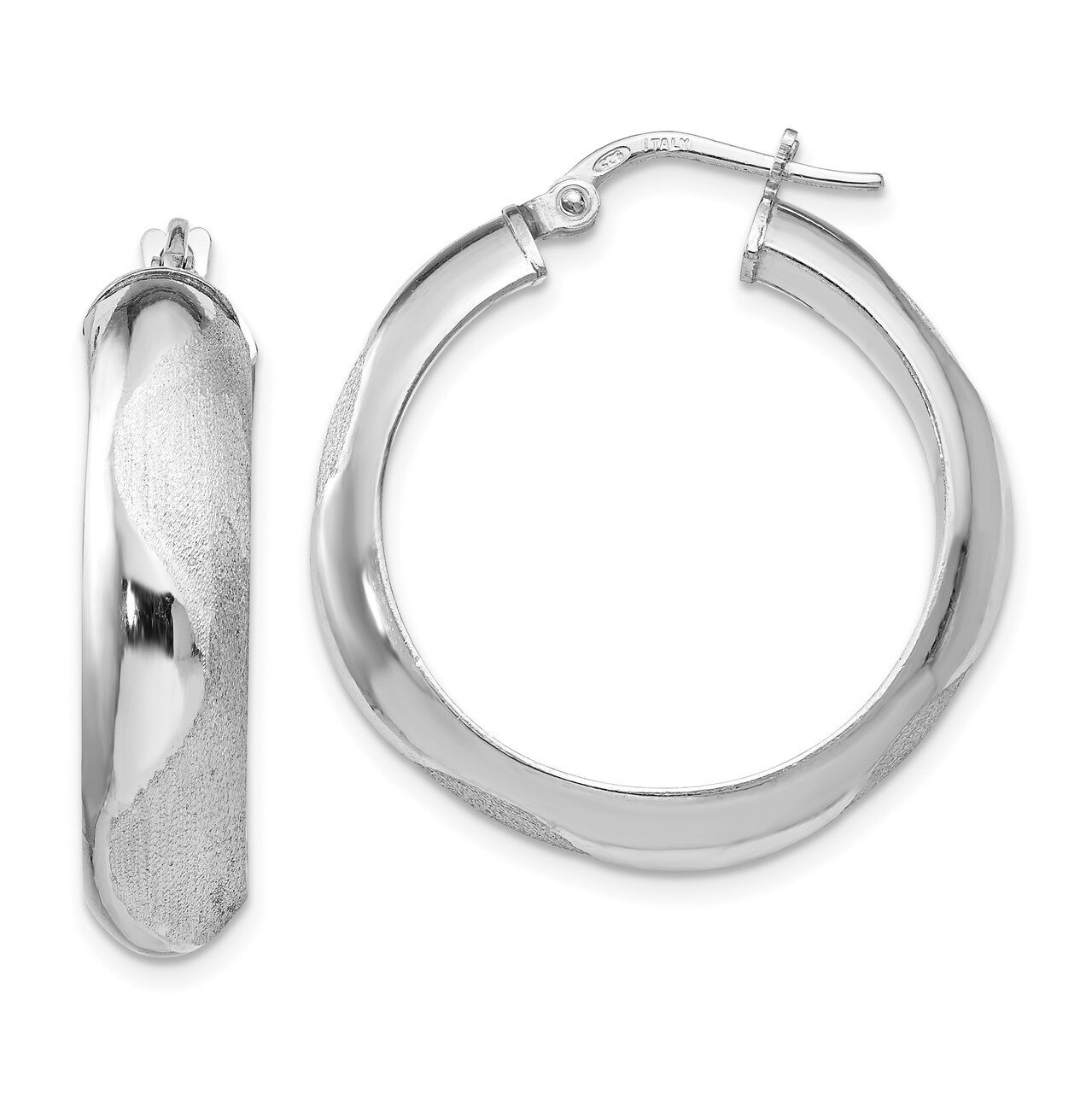Leslie's Hoop Earrings Sterling Silver Rhodium-plated HB-QLE1063, MPN: QLE1063, 191101176210