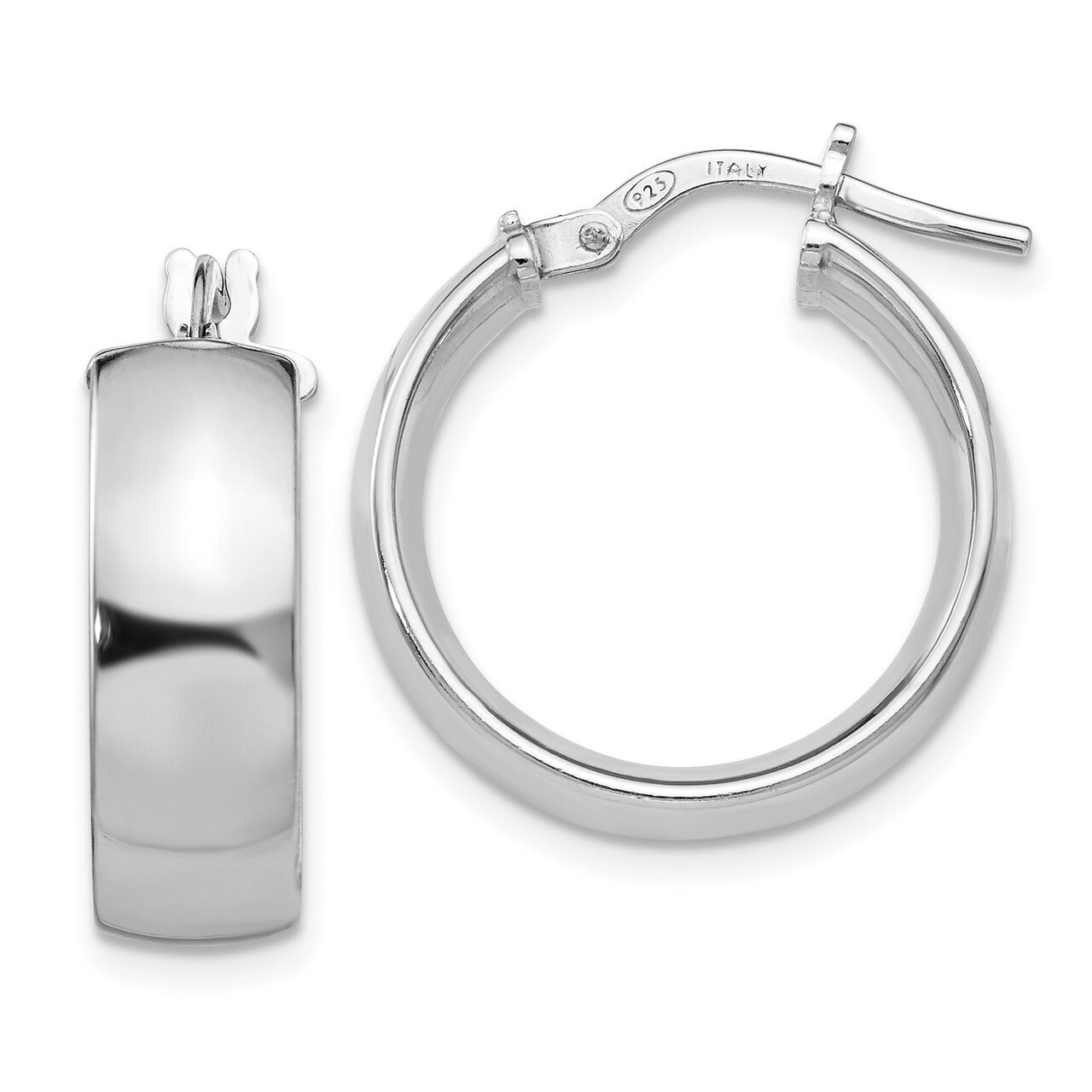 Leslie&#39;s Hoop Earrings Sterling Silver Rhodium-plated HB-QLE1107, MPN: QLE1107, 191101176067